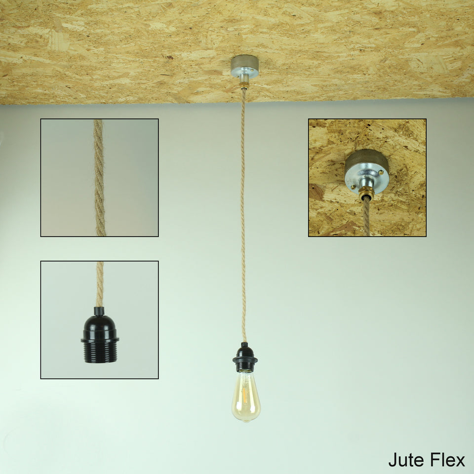 Conduit Pendant Light Fitting Jute Flex