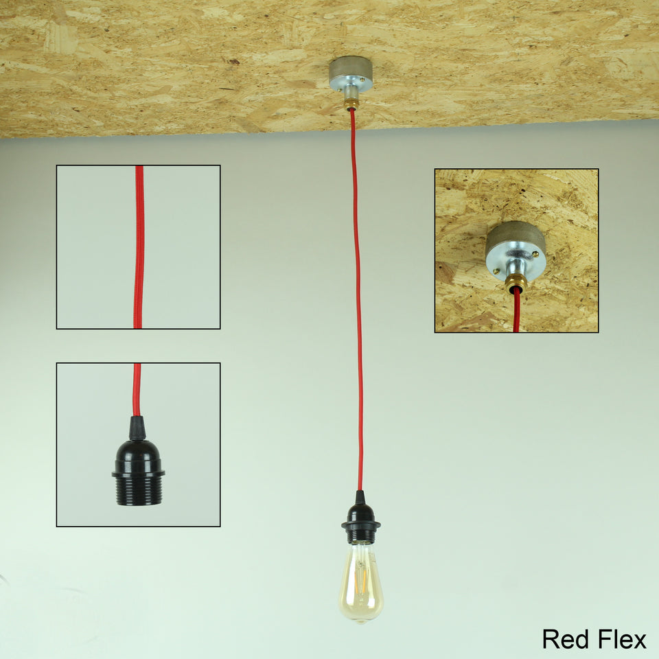 Conduit Pendant Light Fitting Red