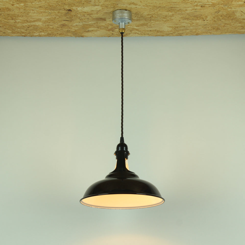 Industrial Style Conduit Pendant Light Fitting  - Black Shade