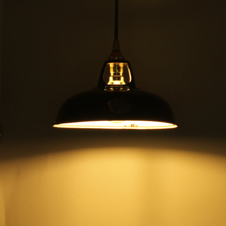 9" Green Coolicon enamel light shade - pendant