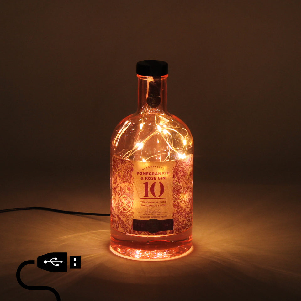 Illuminated Blackfriars Pomegranate & Rose Gin Bottle