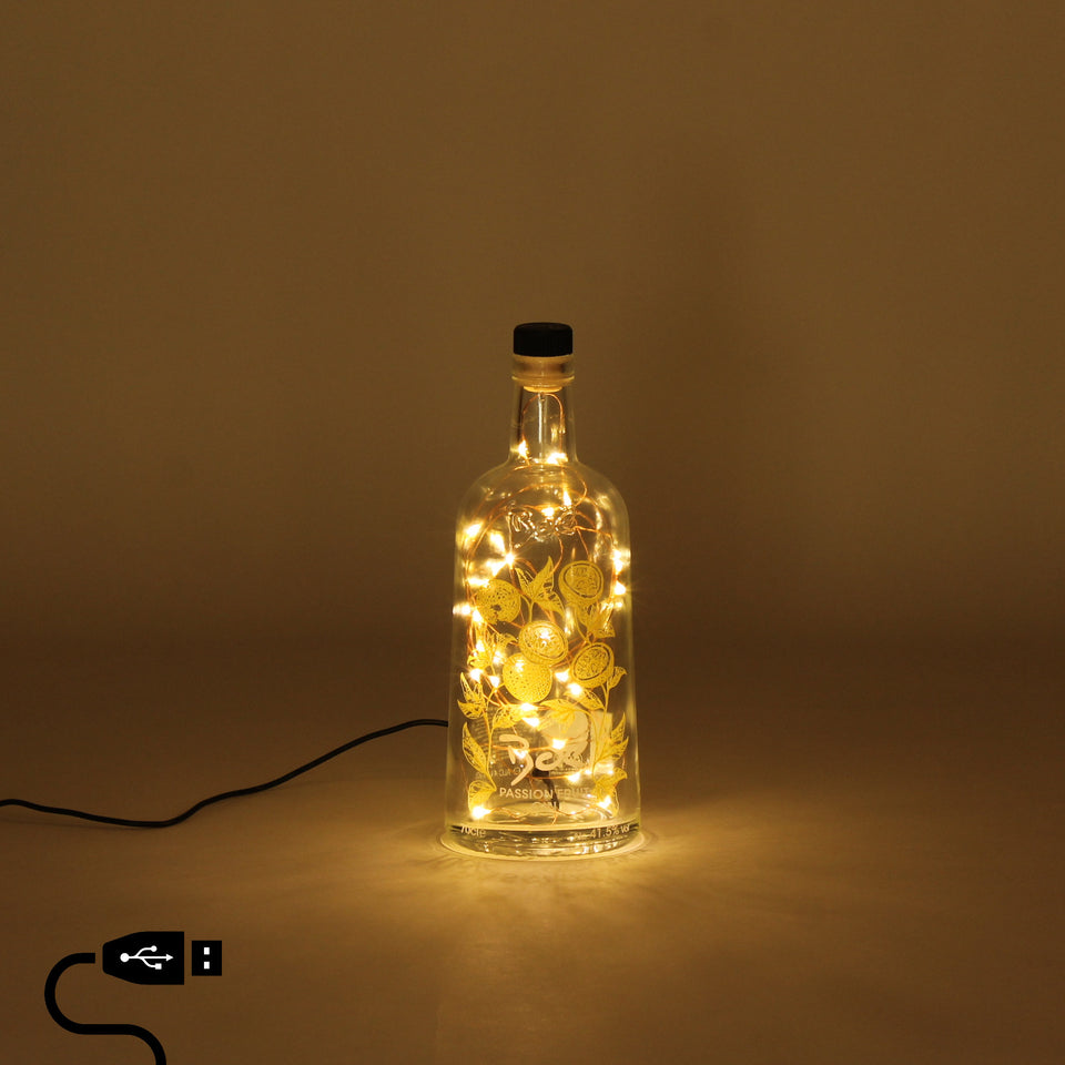 Illuminated Boe Passion Fruit Gin Bottle