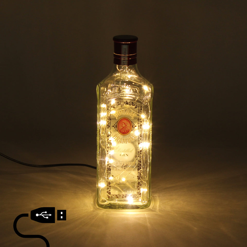 Illuminated Bombay Bramble Gin Bottle