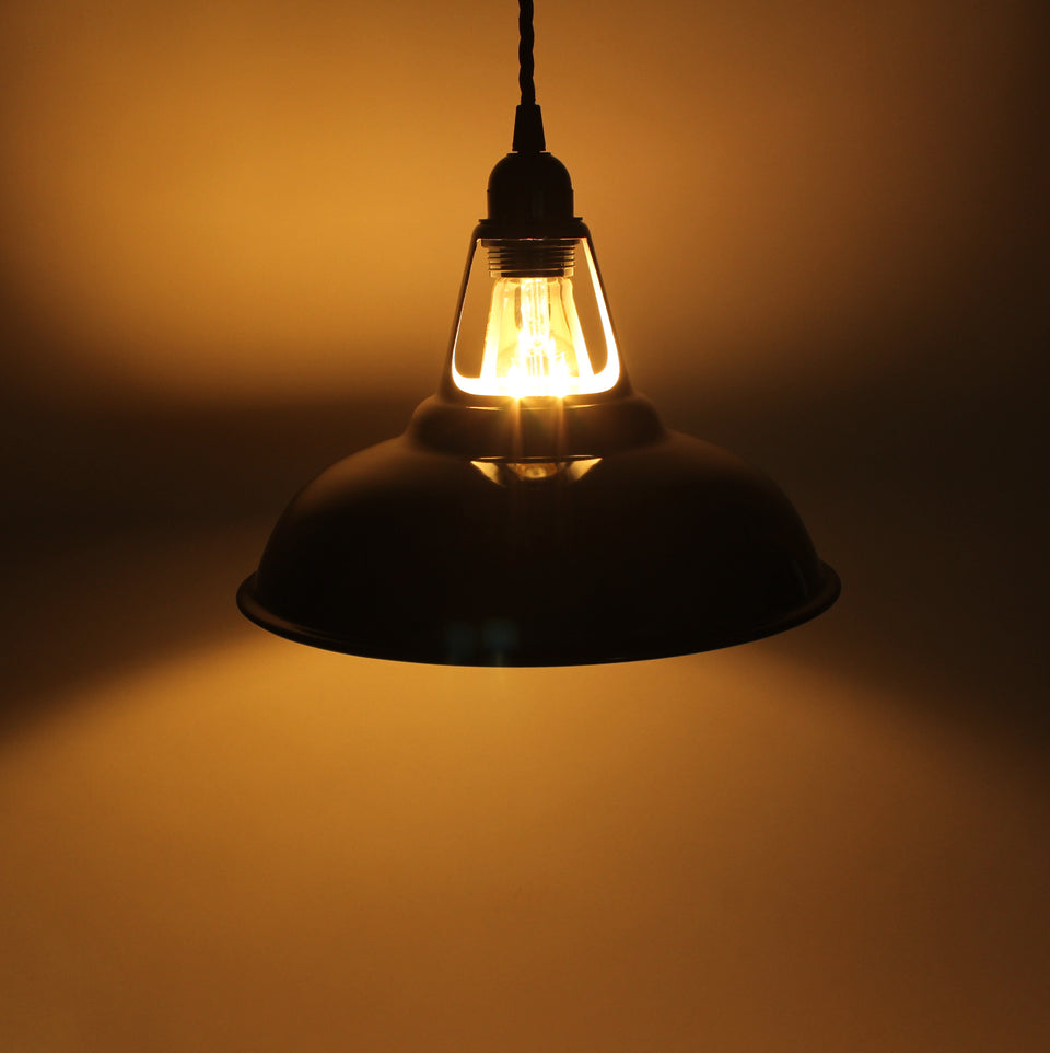 Matt Black Industrial Enamel Lamp Shade
