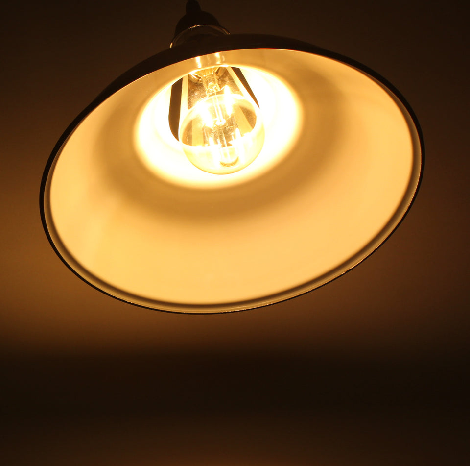 White Industrial Enamel Lamp Shade