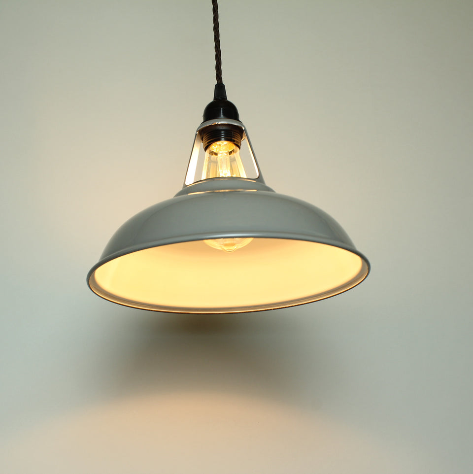 Industrial Style Conduit Pendant Light Fitting  - Grey Shade