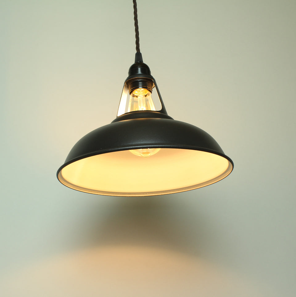 White industrial discount pendant light