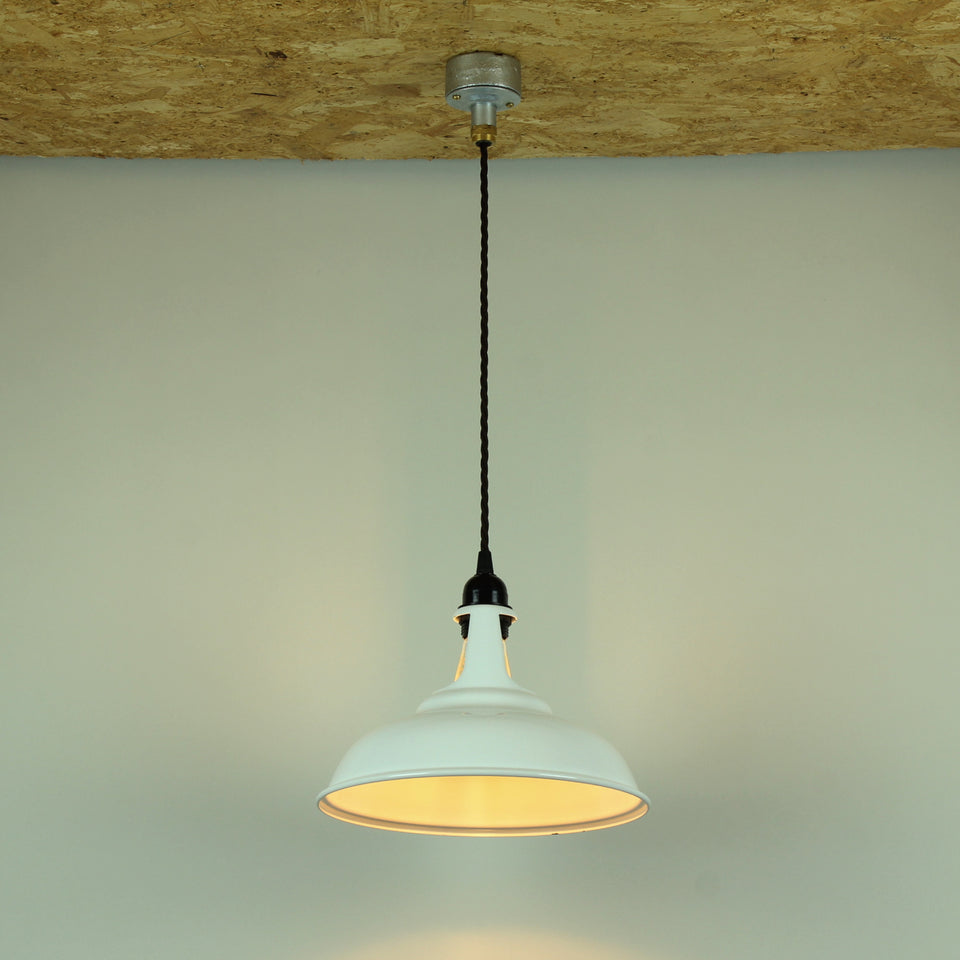 Industrial Style Conduit Pendant Light Fitting  - White Shade