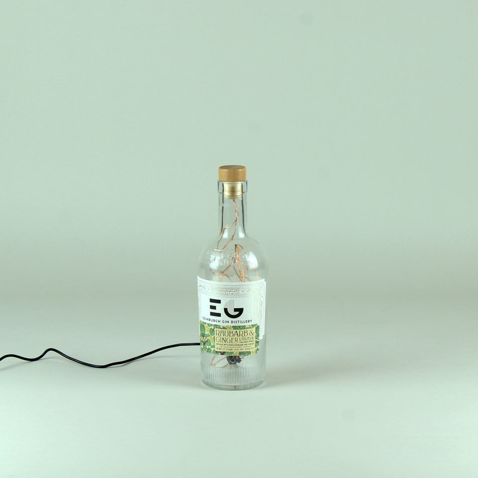 Illuminated Edinburgh Gin Rhubarb & Ginger Gin Bottle