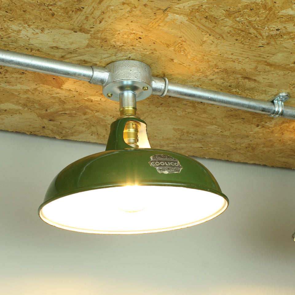 conduit light fixture with coolicon shade