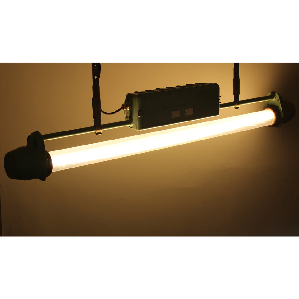 Salvage Industrial florescent light fitting - soft lit