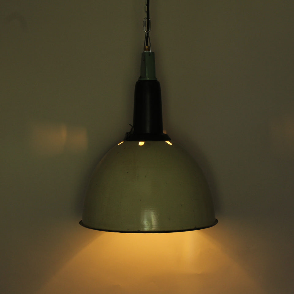 Large factory reclaimed enamel shade, Light Green -lit