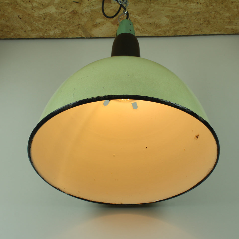 Large factory reclaimed enamel shade, Light Green - inside shade
