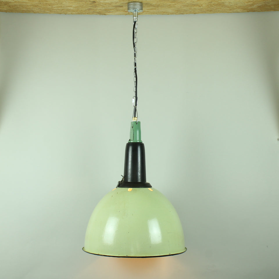 Large factory reclaimed enamel shade, Light Green - Wide image