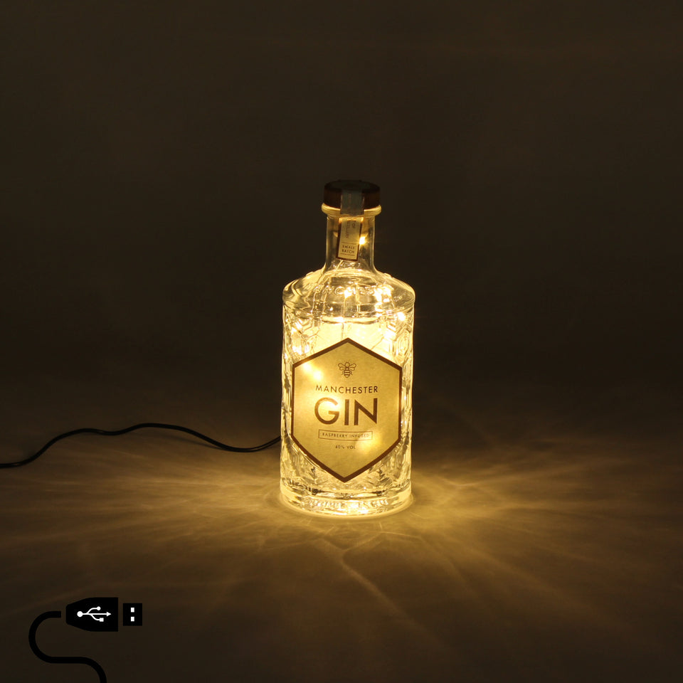 Illuminated Manchester Gin Bottle