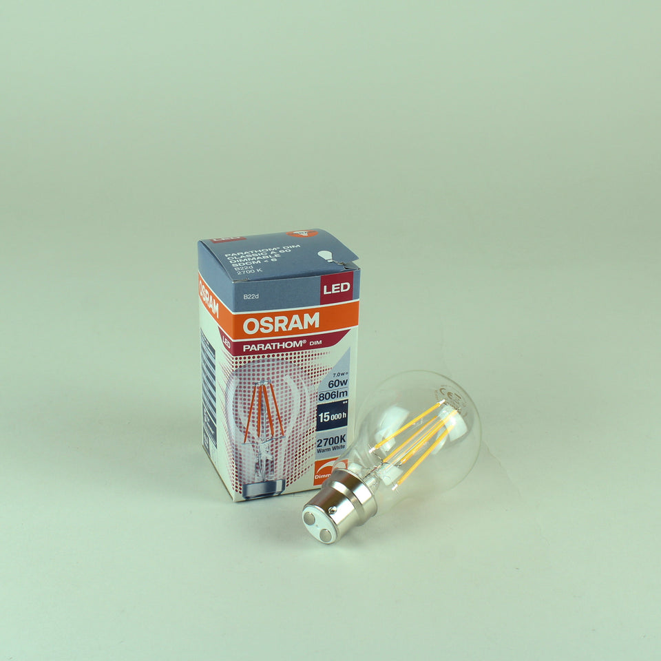 OSRAM Parathom LED Filament Bulb - 7.0W B22 Clear