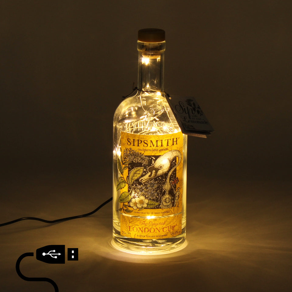Illuminated Sipsmith Gin Bottle