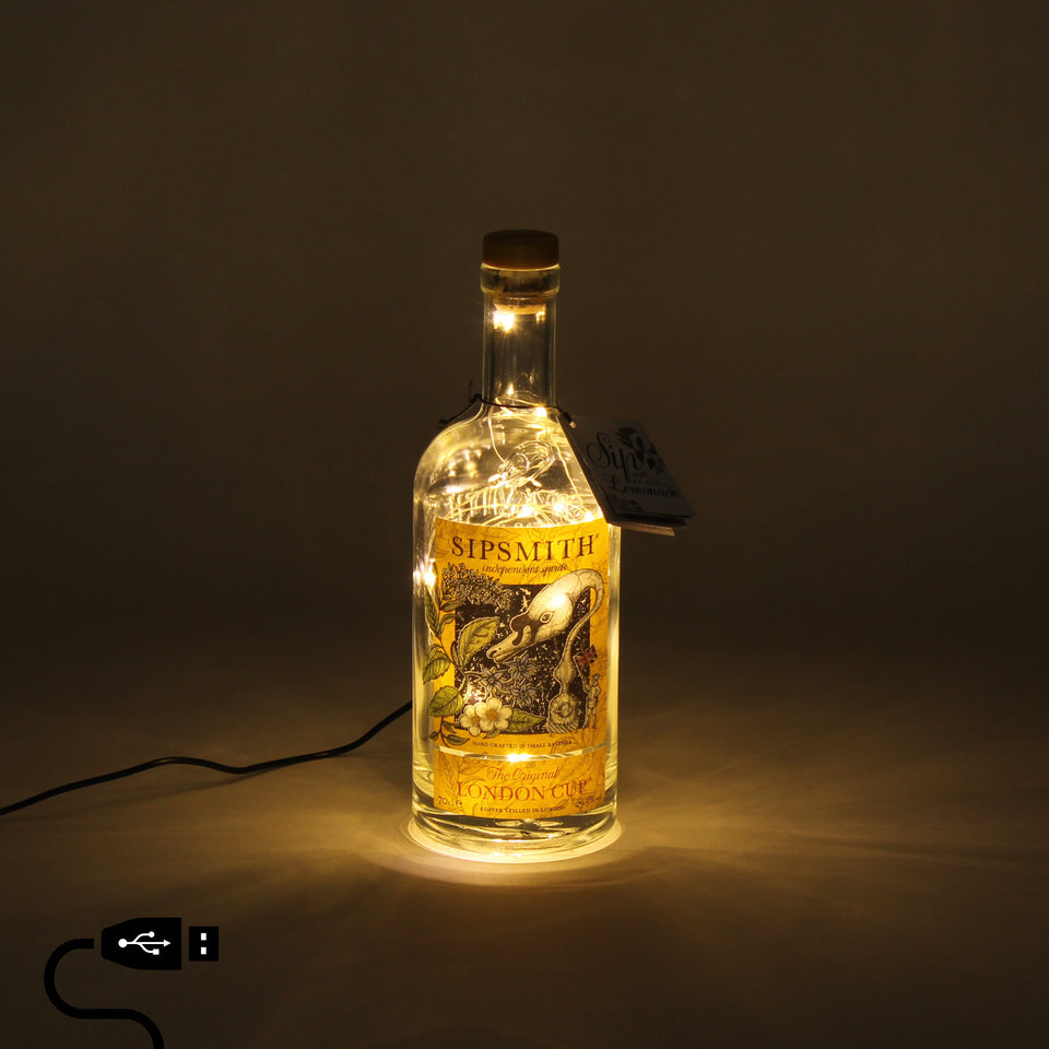 Illuminated Sipsmith Gin Bottle