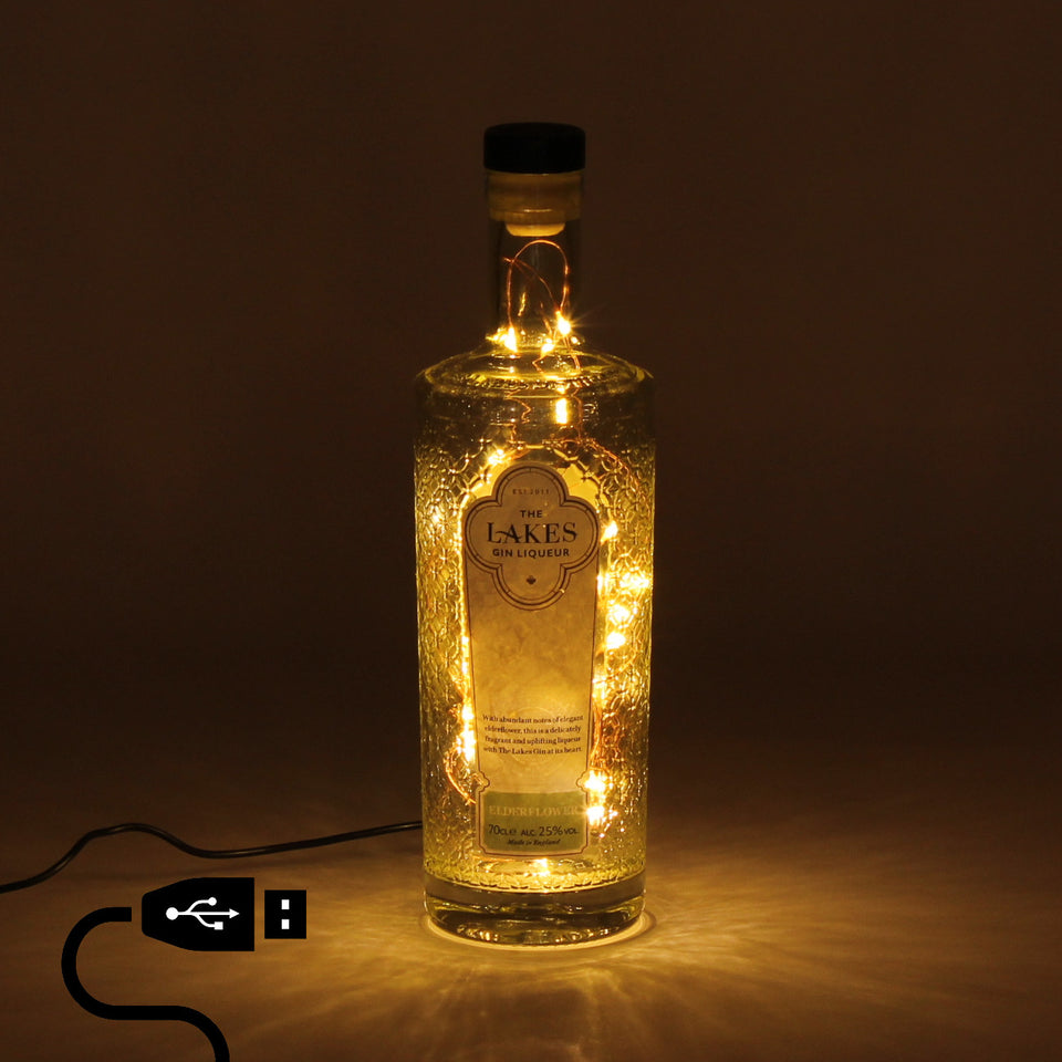 Illuminated The Lakes Elder Flower Gin Bottle